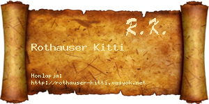 Rothauser Kitti névjegykártya
